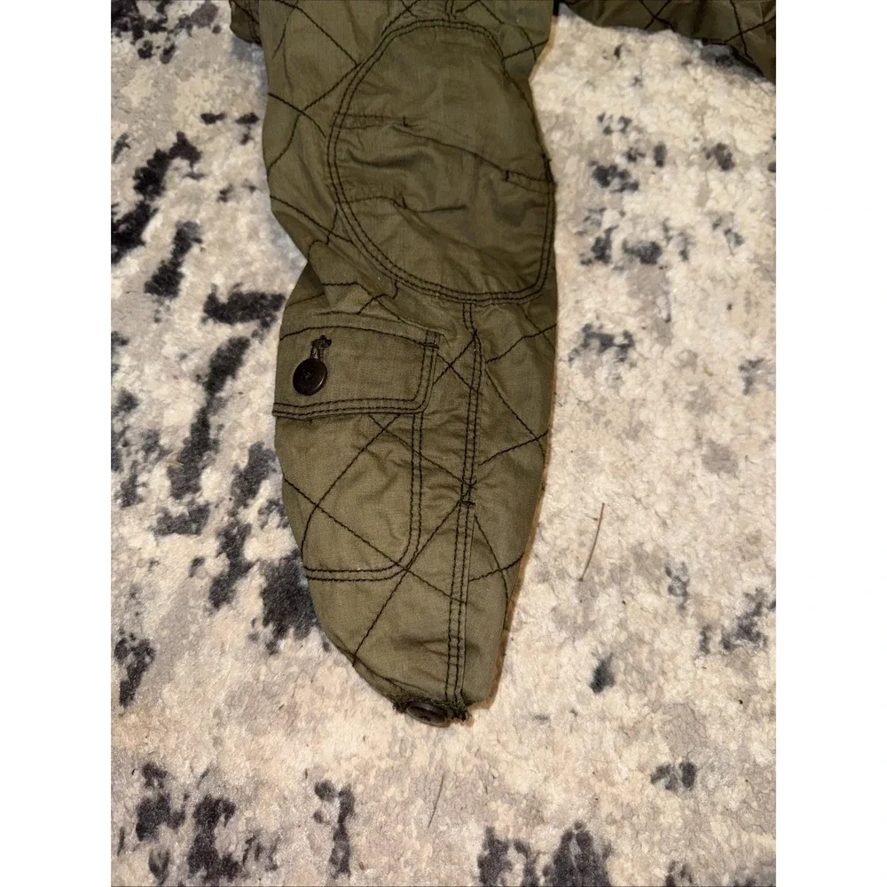 Eddie Bauer Womens Green Button Front Fishing Jacket Quilted Green Sz Medium
